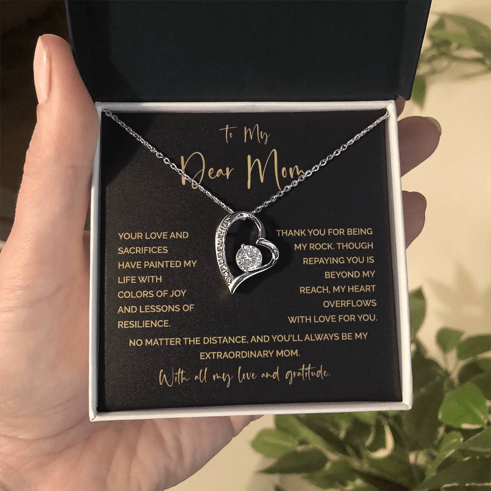 To My Mom Heart Necklace Gift – Emotional Message of Love and Gratitude
