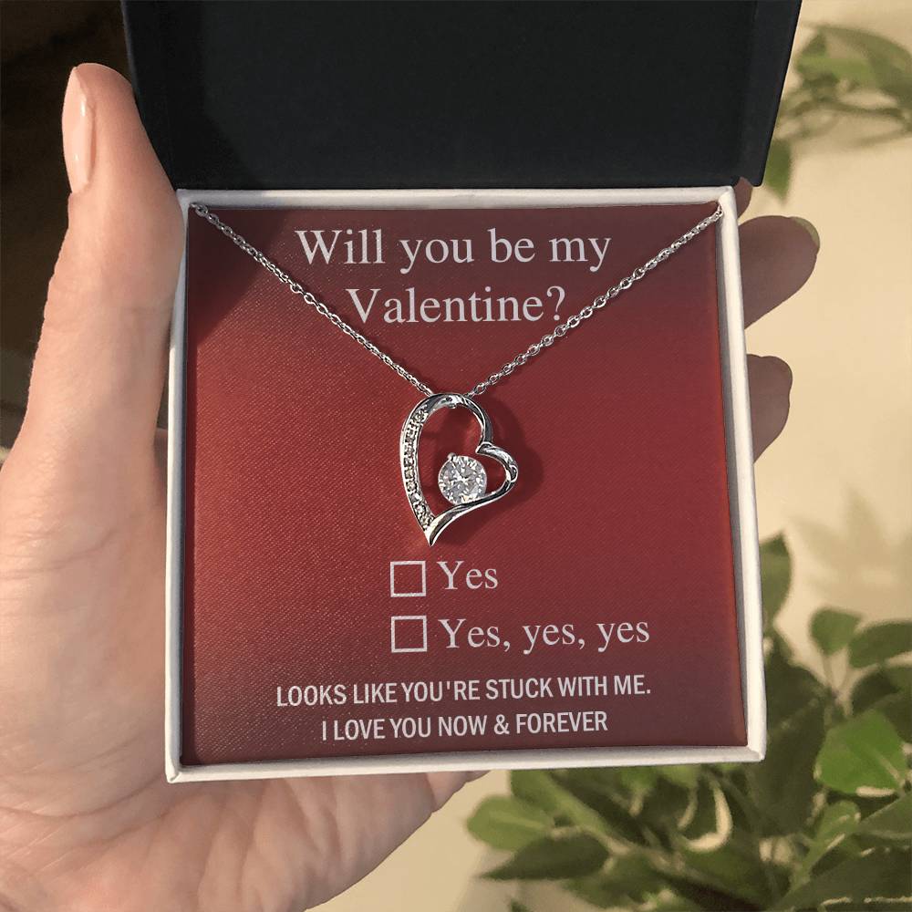 Valentine Heart Necklace Gift with Cute Proposal Card