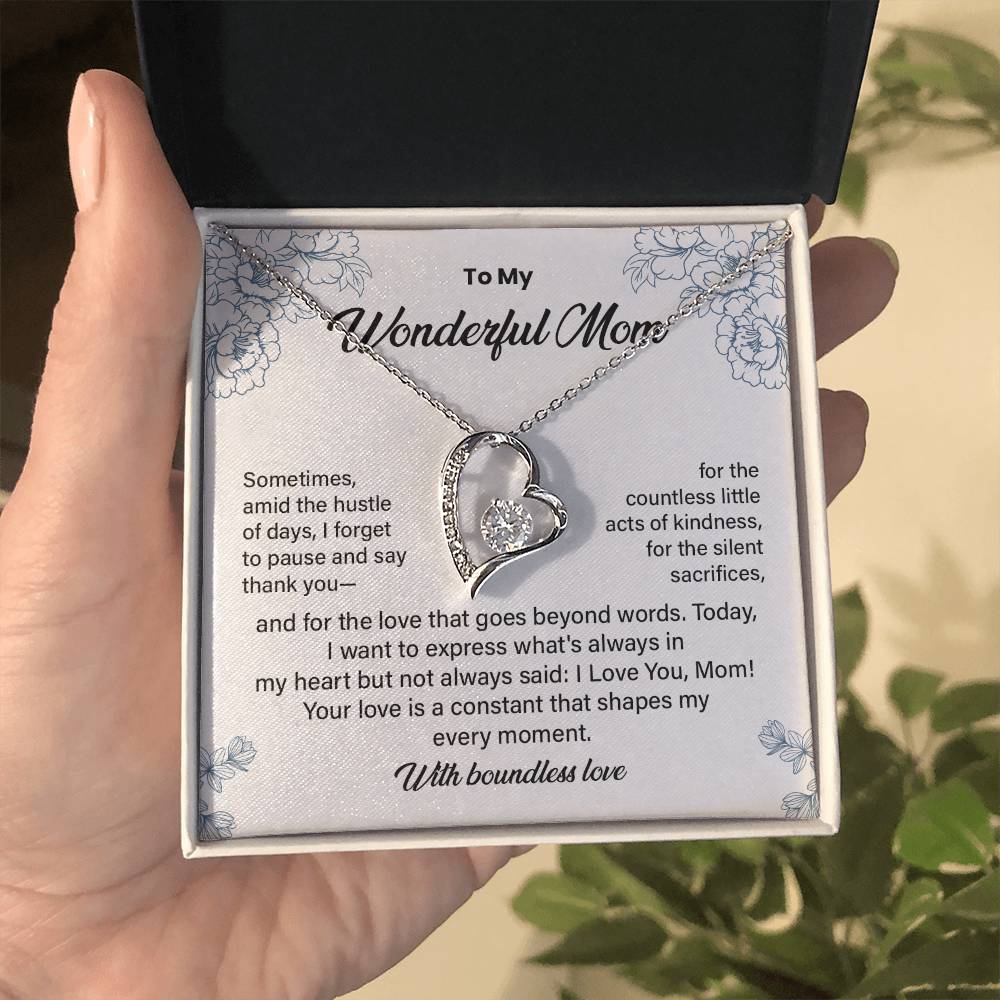 Wonderful Mom Necklace Gift from Daughter or Son