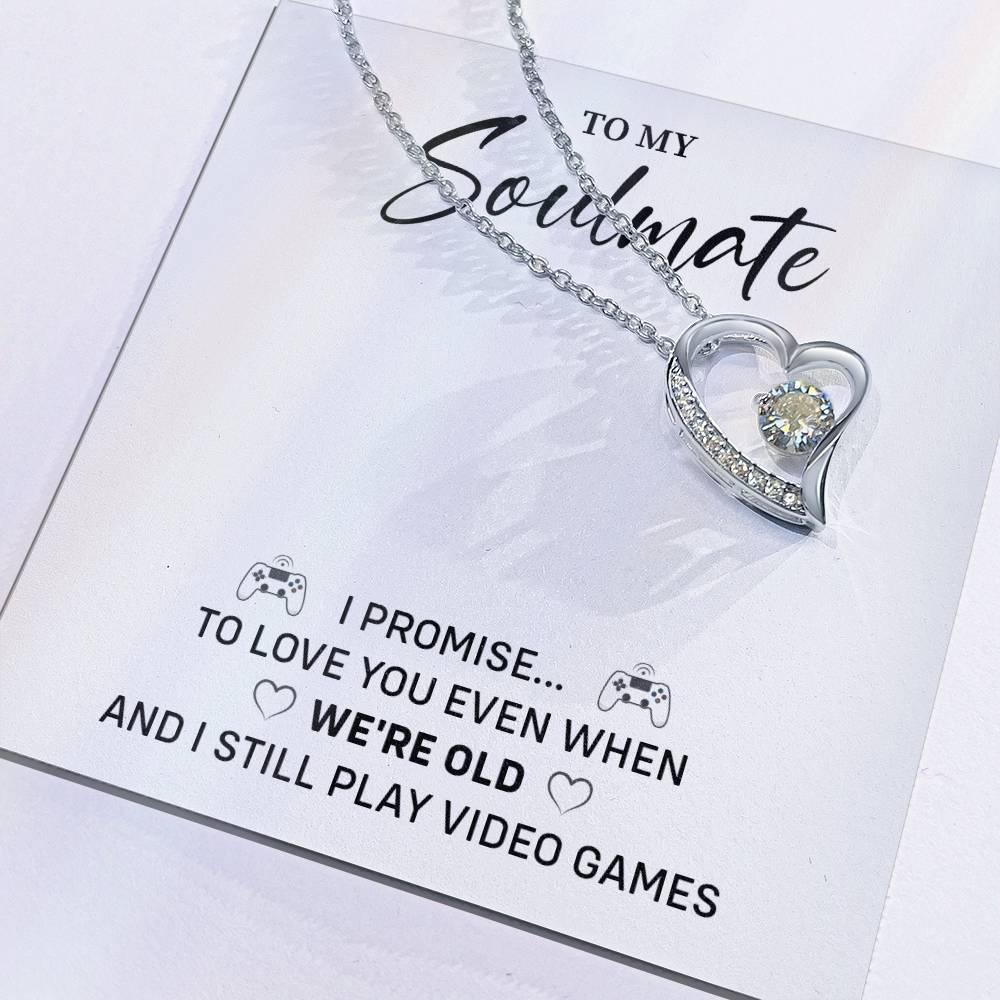 Gamer Soulmate Necklace Gift for Her – Message Card Box