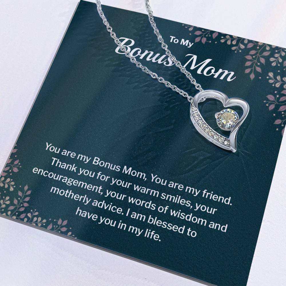 Bonus Mom Necklace Gift with Message Card