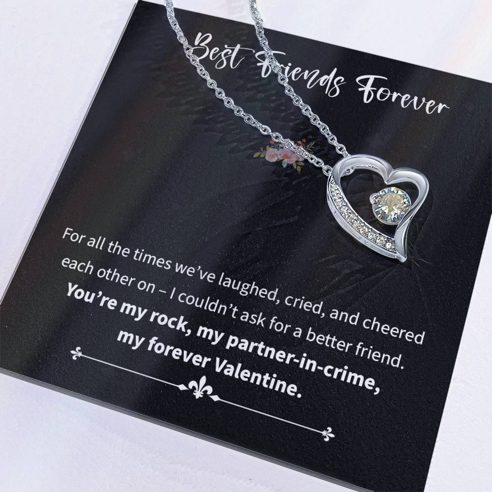 Best Friends Forever, Heartfelt Message With Necklace Happiness Necklace Celebrating Necklace Gift Of True Friendship Thankful For Your Unwavering Support Thank You Necklace Gift My Partner-in-crime Jewelry Forever Valentine Gift