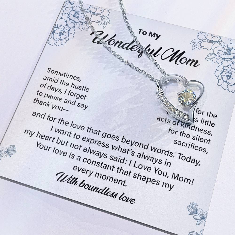 Wonderful Mom Necklace Gift from Daughter or Son