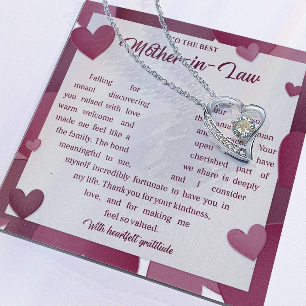 Elegant Mother-in-Law Necklace with Gift Box and Message