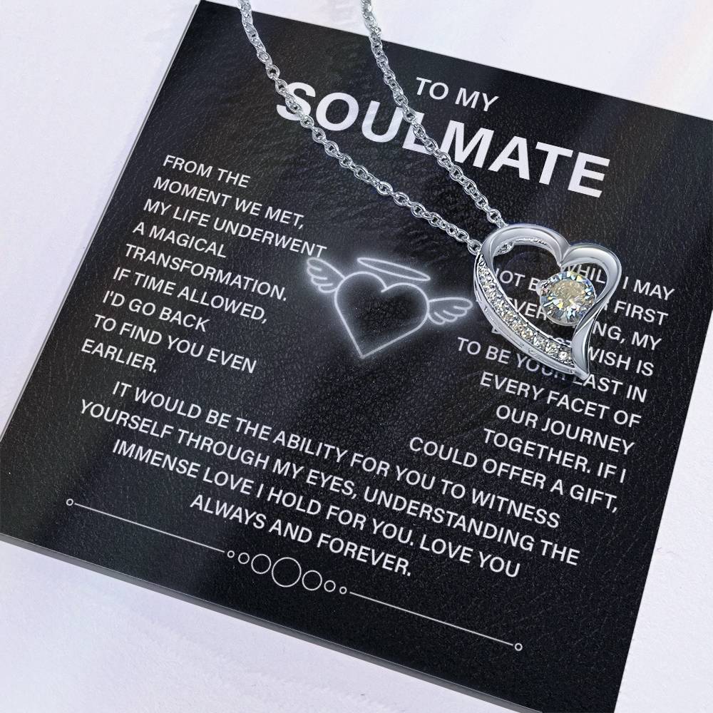 To My Soulmate Necklace – Deep Love Keepsake Gift for Wife Or Girlfriend