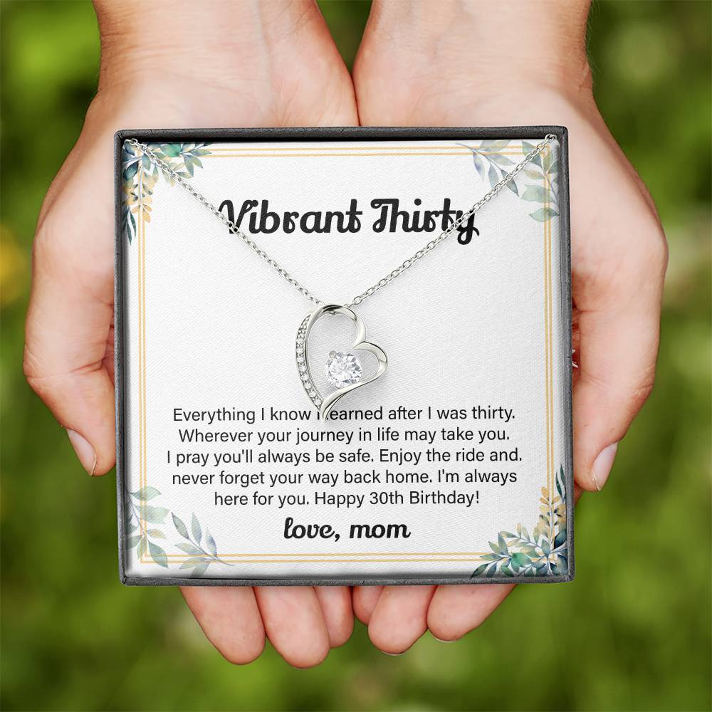 30th Birthday Necklace Gift for Daughter from Mom