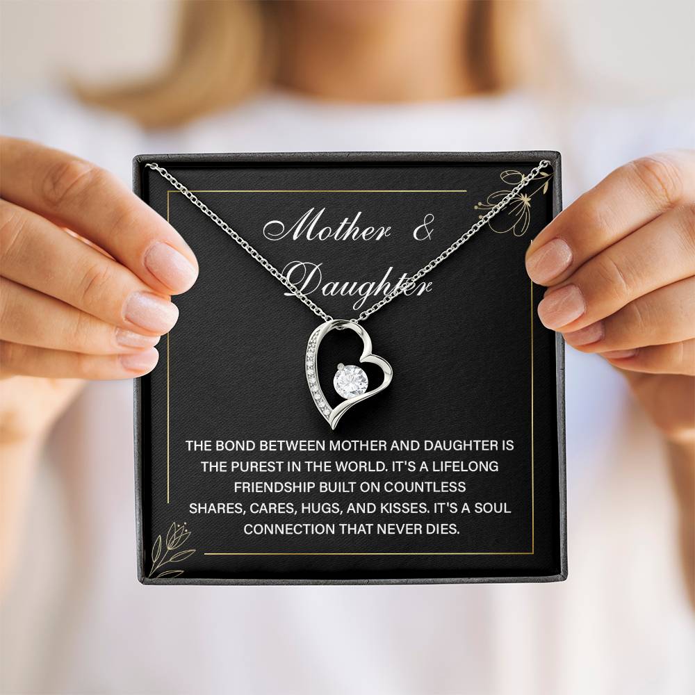 Mother Daughter Necklace Gift with Love Message