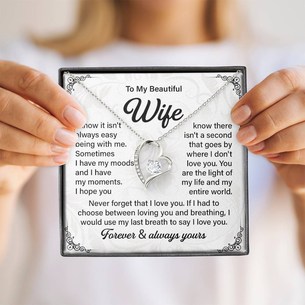 Husband to Wife Necklace Gift with Message Card