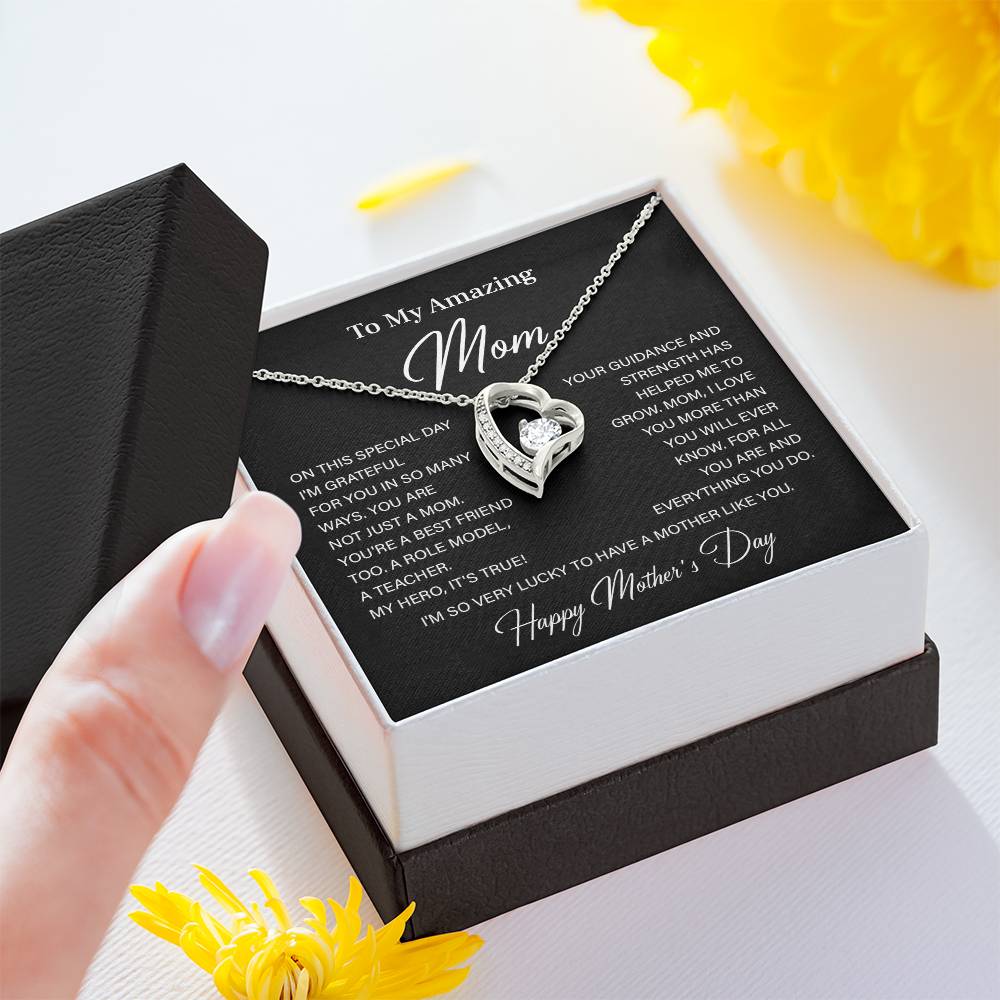 Amazing Mom Necklace Gift with Message Card