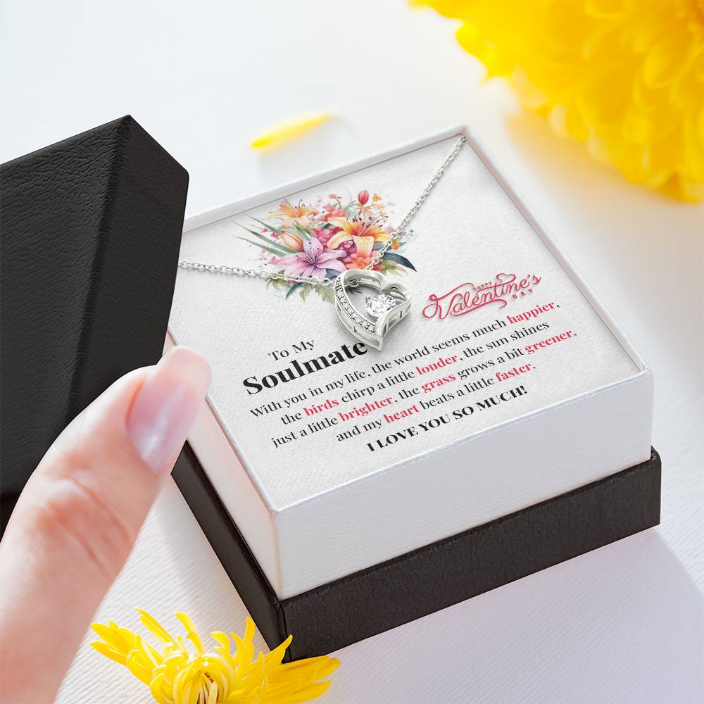 Soulmate Valentine Necklace Gift with Love Card