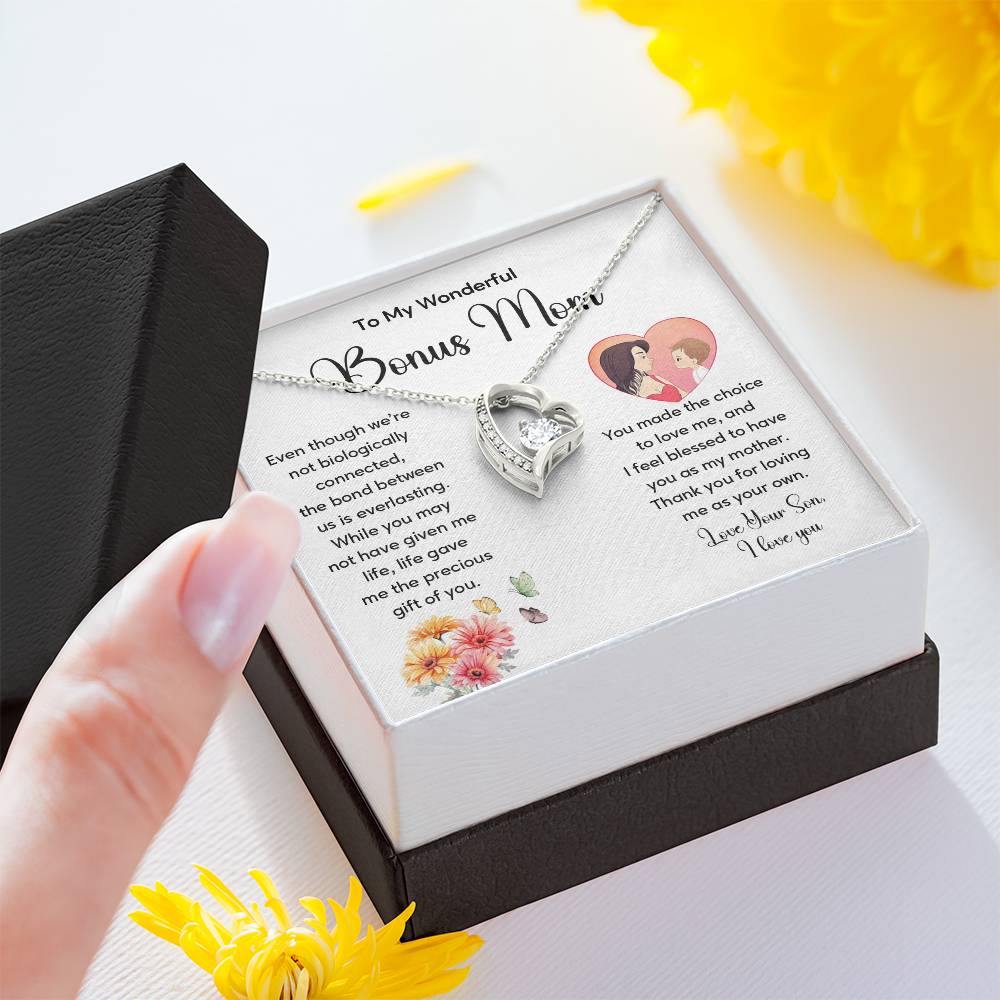 Bonus Mom Necklace Gift from Son – With Gift Box