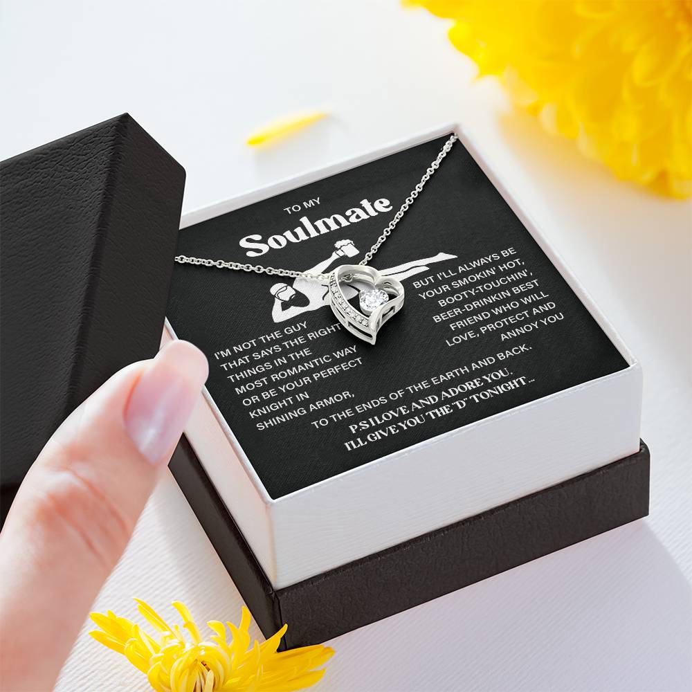 Funny Soulmate Necklace Gift – Message Card & Box