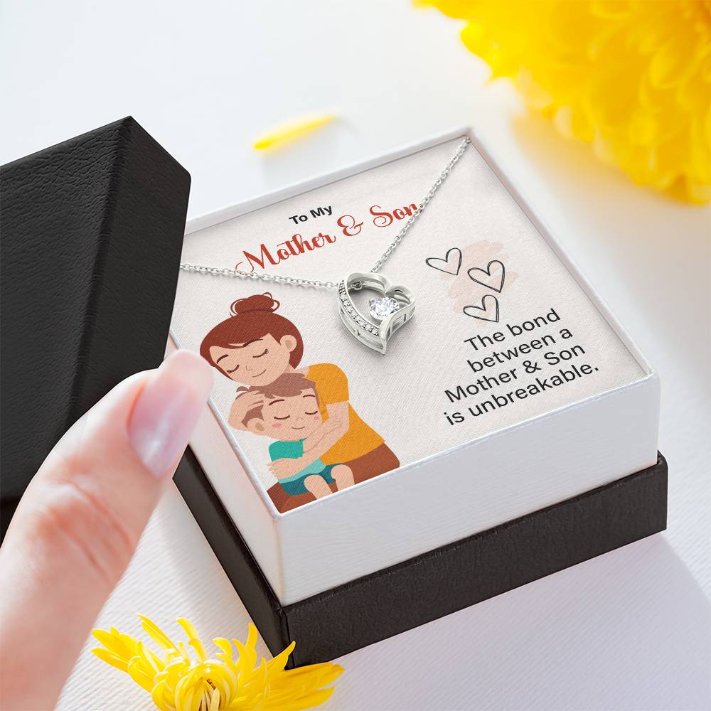 Mother and Son Necklace Gift with Unbreakable Bond Card