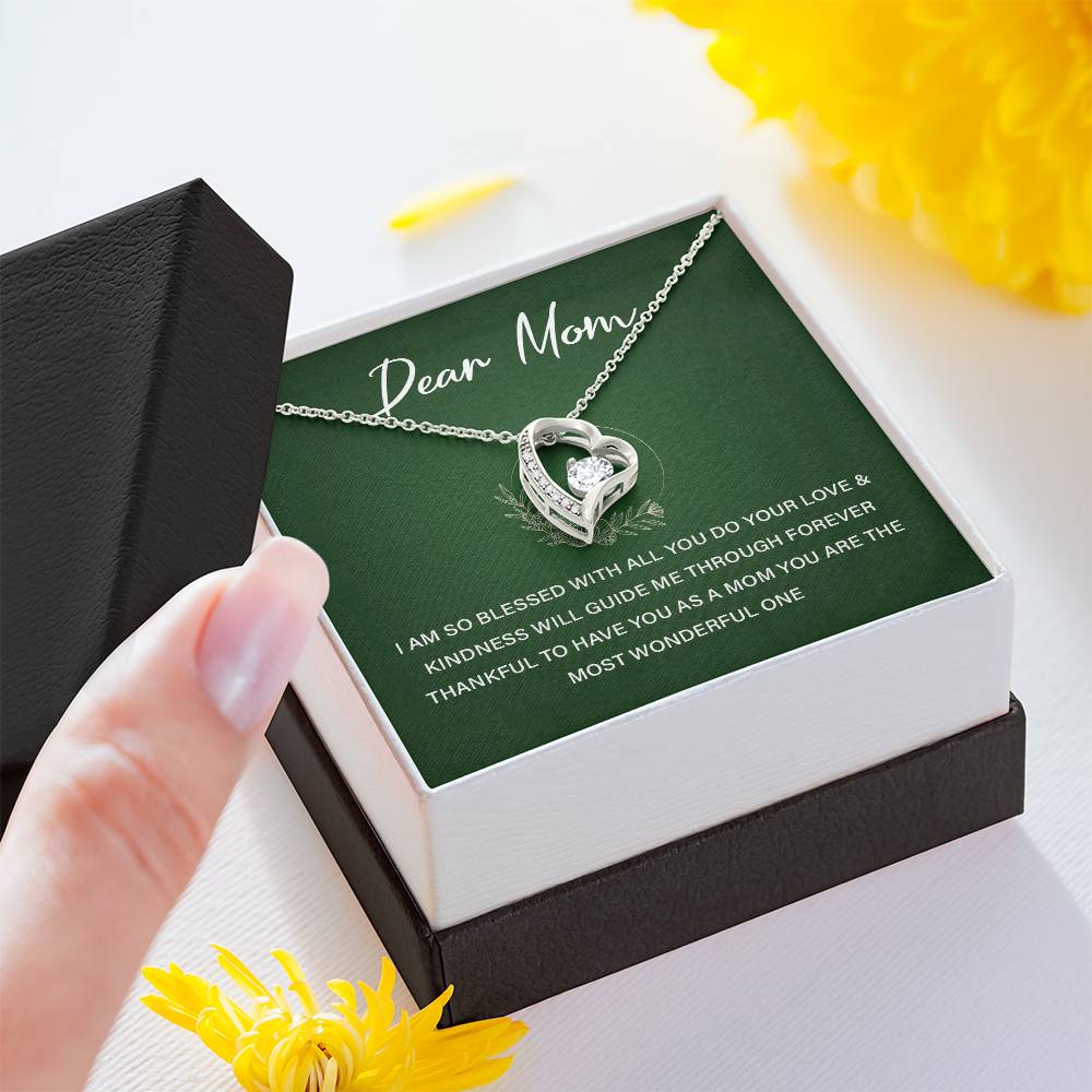 Heart Necklace Gift For Mom From Daughter With Lovely Note