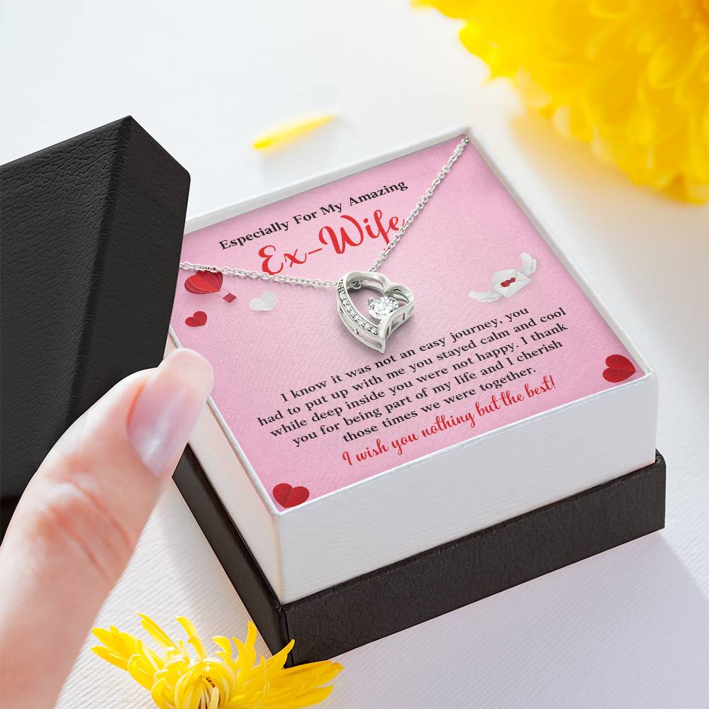 Ex-Wife Gift Necklace – Heart Pendant & Message Card