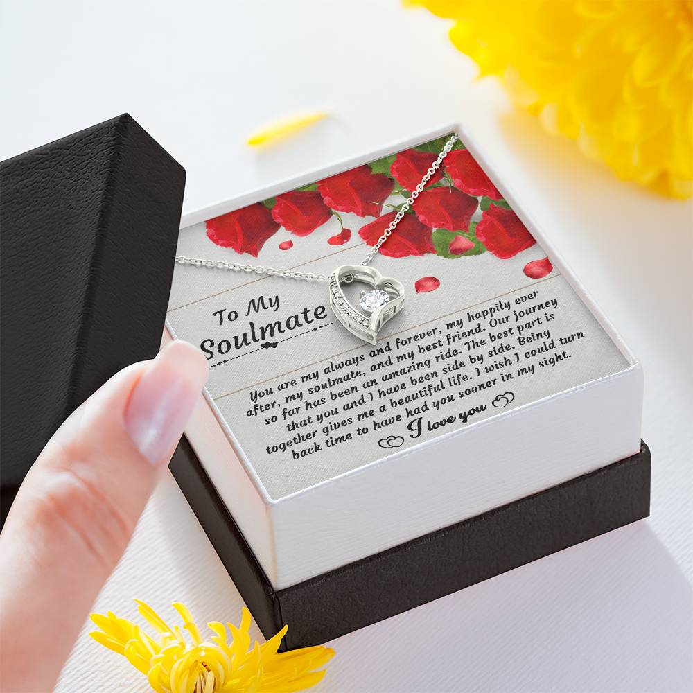 Soulmate Necklace Gift for Her with Message Card