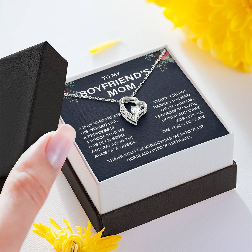 Boyfriend’s Mom Gift Necklace with Message Card