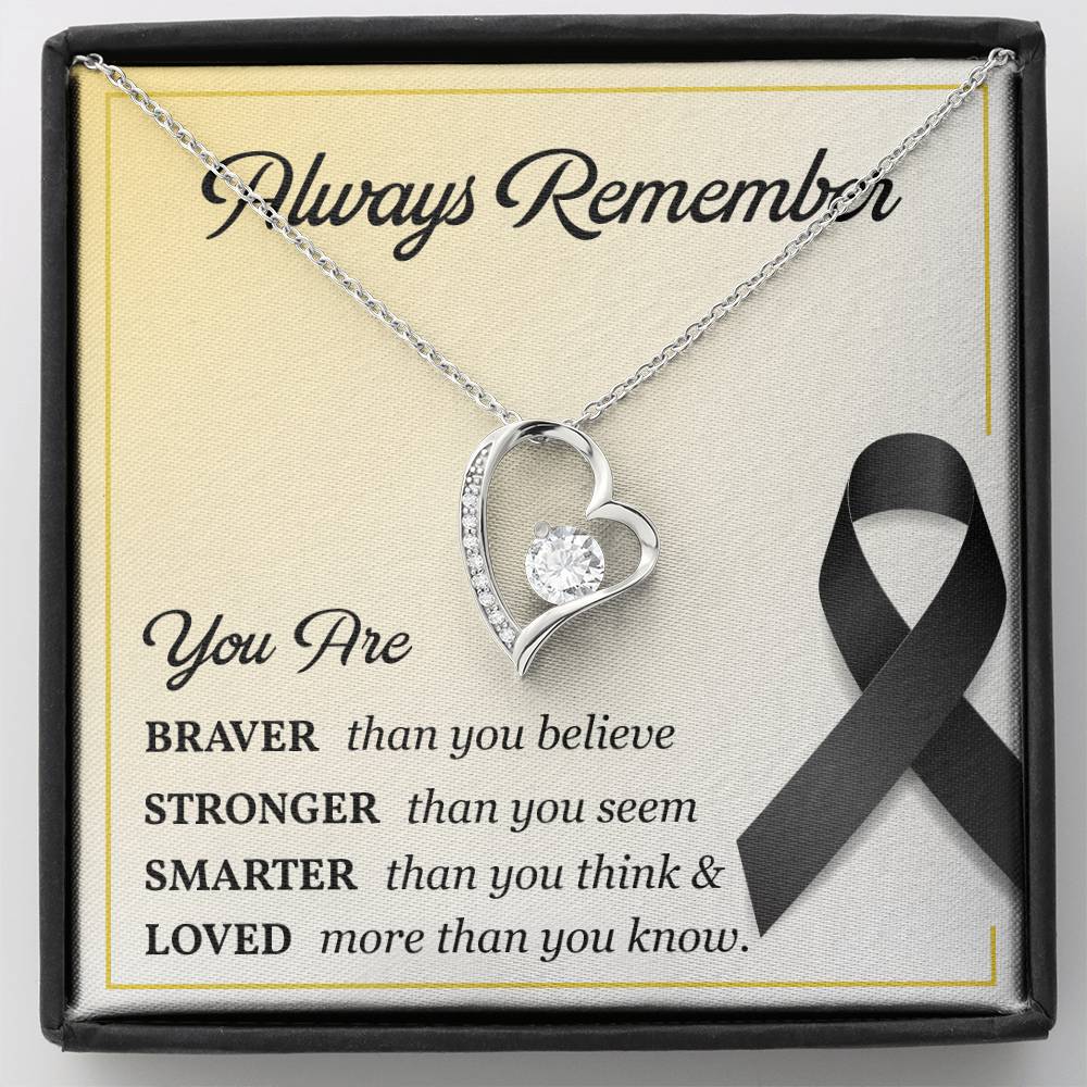 Black Ribbon Grief Support Necklace for Women