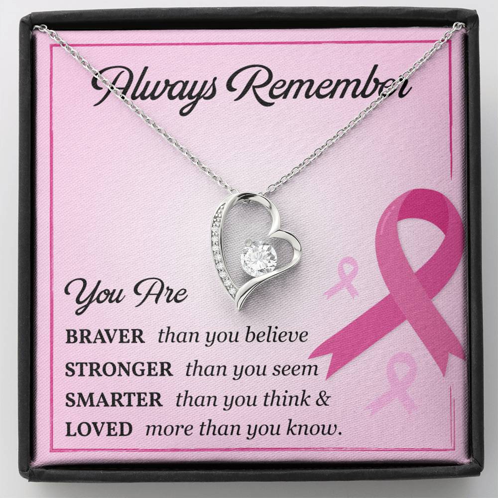 Breast Cancer Support Necklace with Card Gift Box