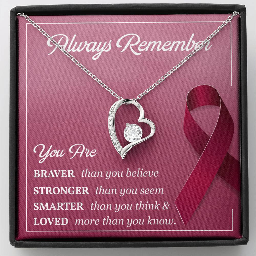 Burgundy Ribbon Encouragement Necklace for Her