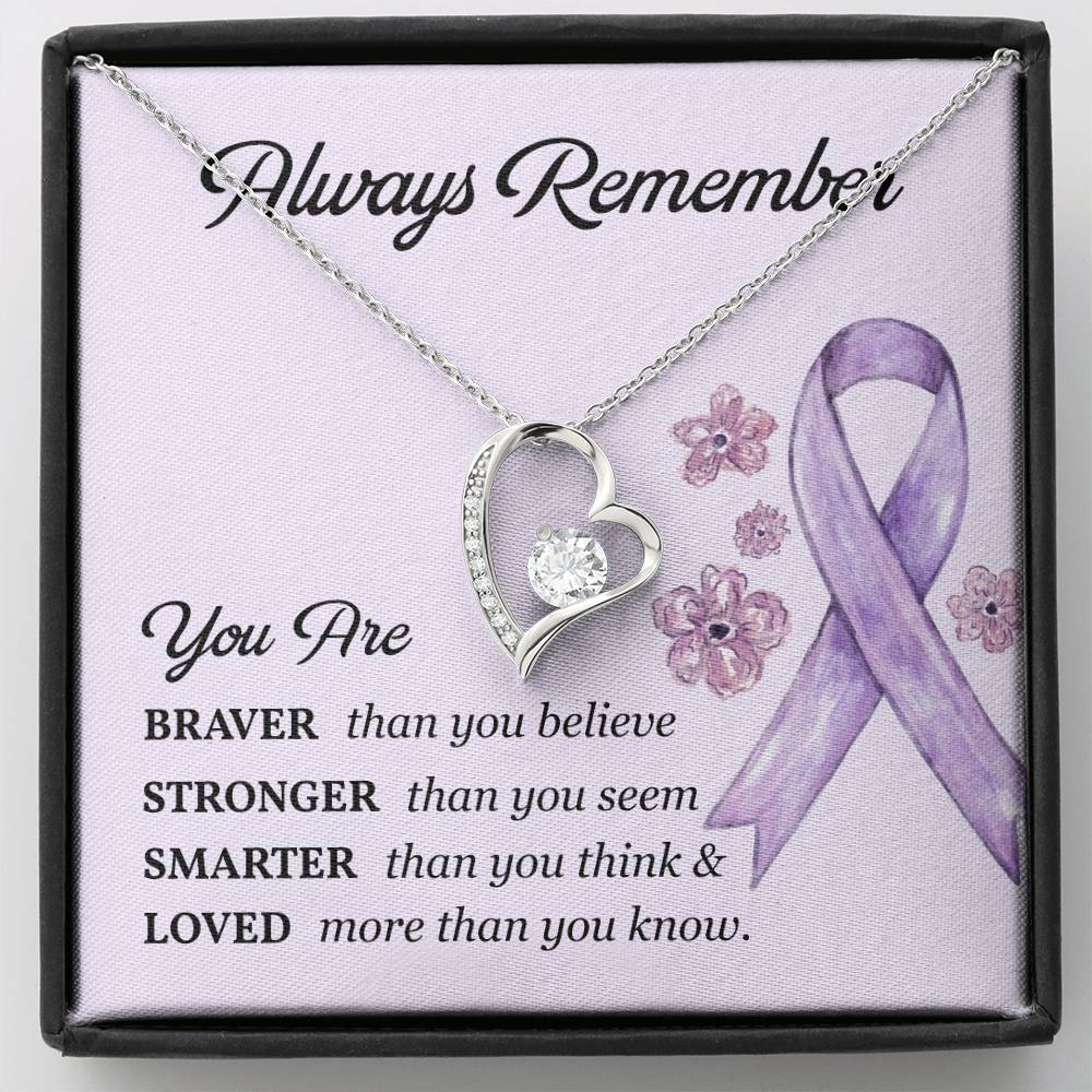 Cancer Support Gift with Purple Ribbon – Message Card