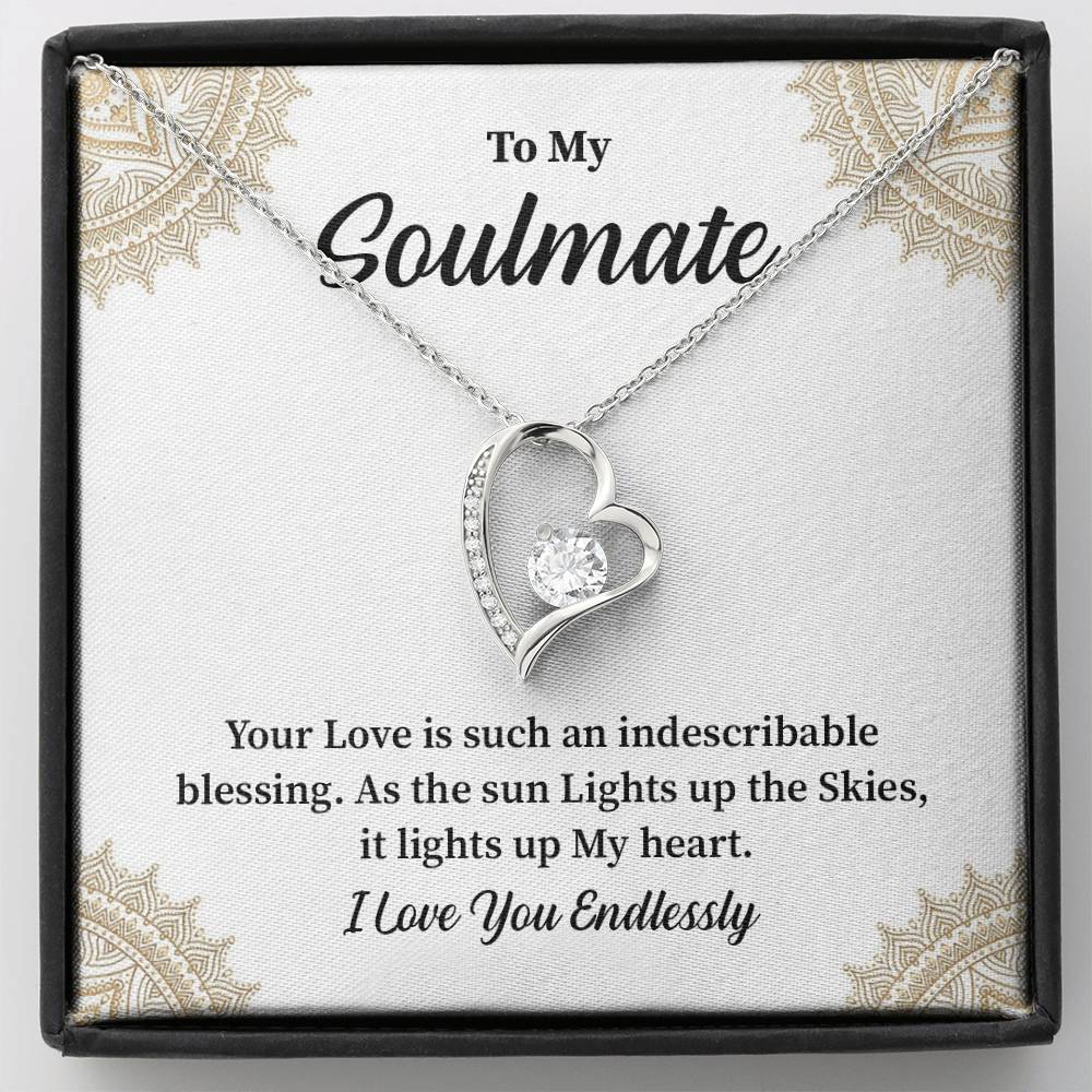 Soulmate Gift for Her with Heart Pendant Message