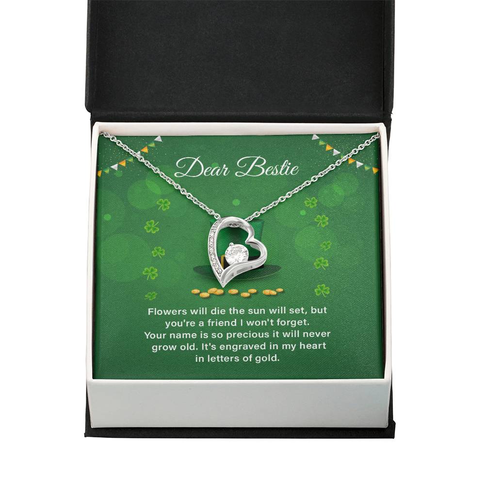Best Friend Necklace St. Patrick’s Gift Box Card