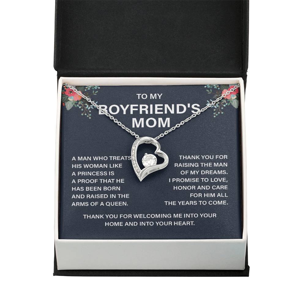 Boyfriend’s Mom Gift Necklace with Message Card