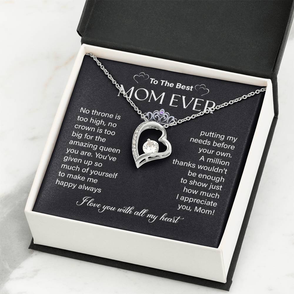 Necklace Gift for Mom – Best Mom Ever Message Card