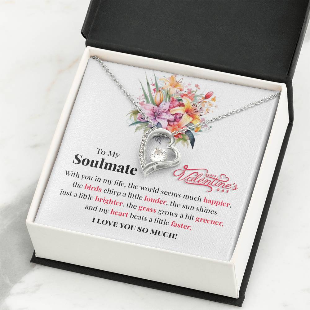 Soulmate Valentine Necklace Gift with Love Card