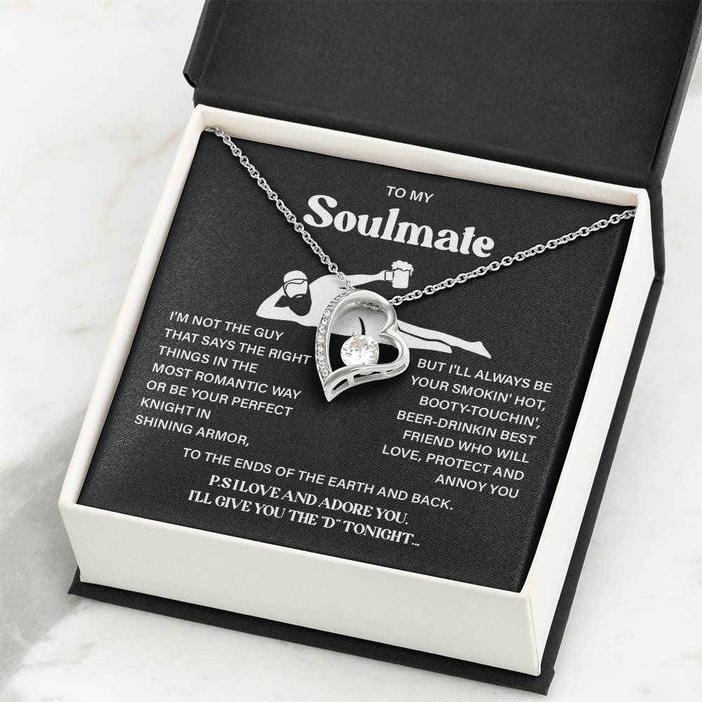 Funny Soulmate Necklace Gift – Message Card & Box