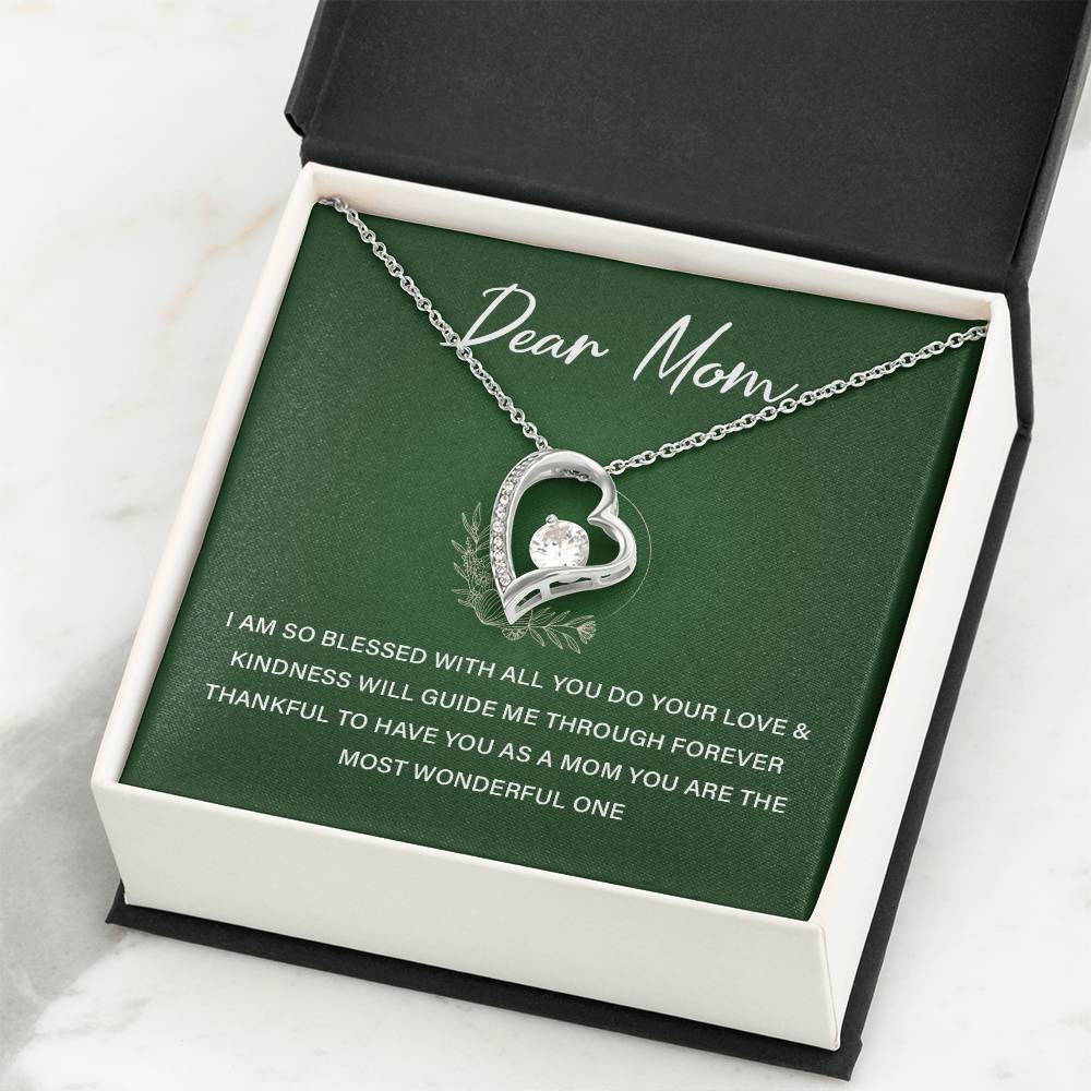 Heart Necklace Gift For Mom From Daughter With Lovely Note