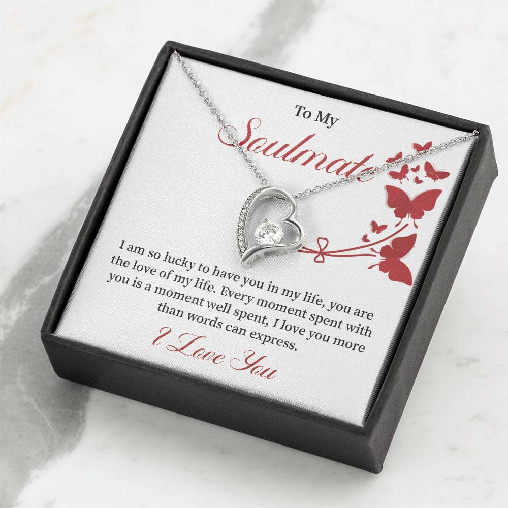 Soulmate Necklace Gift for Women – Love of My Life Message Card