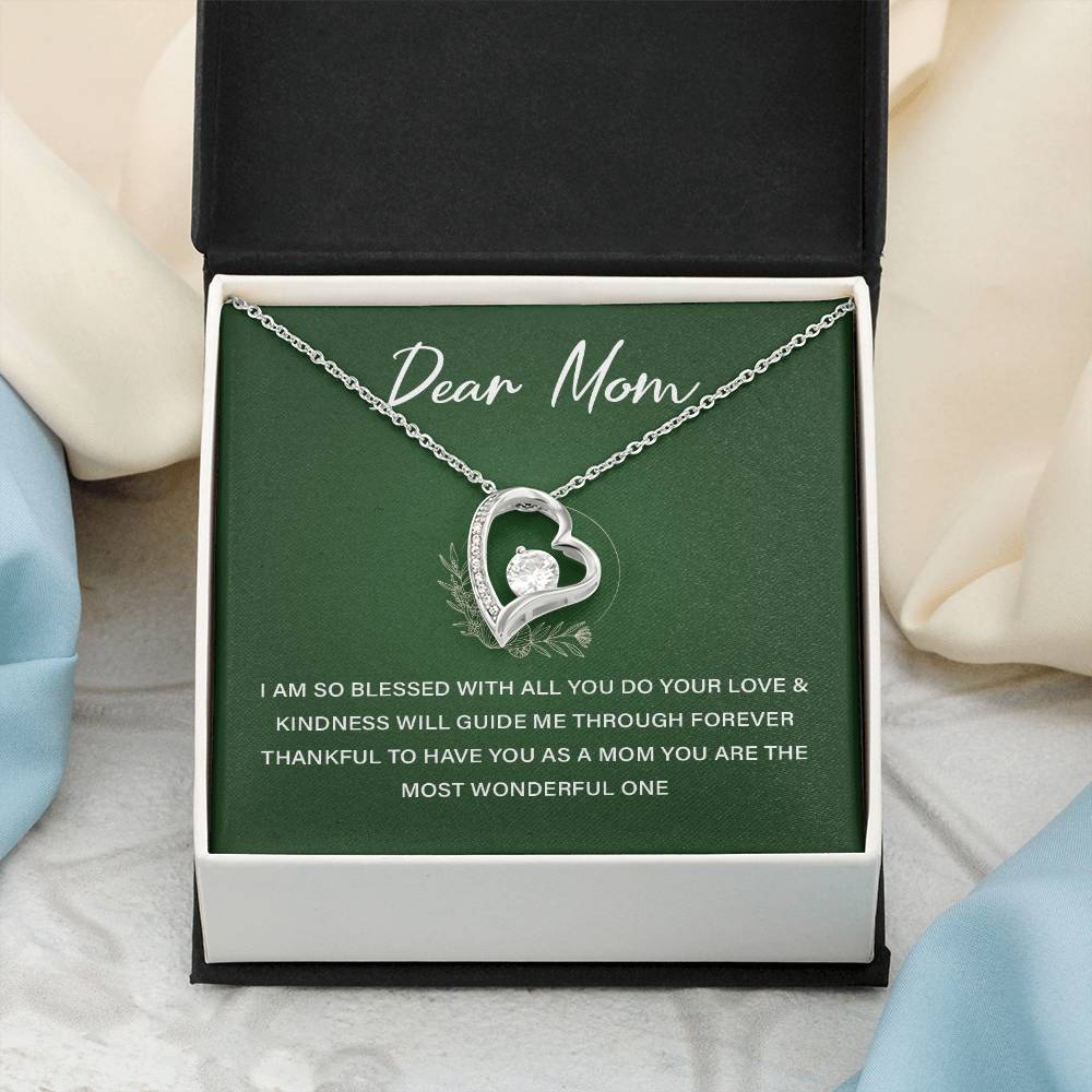 Heart Necklace Gift For Mom From Daughter With Lovely Note