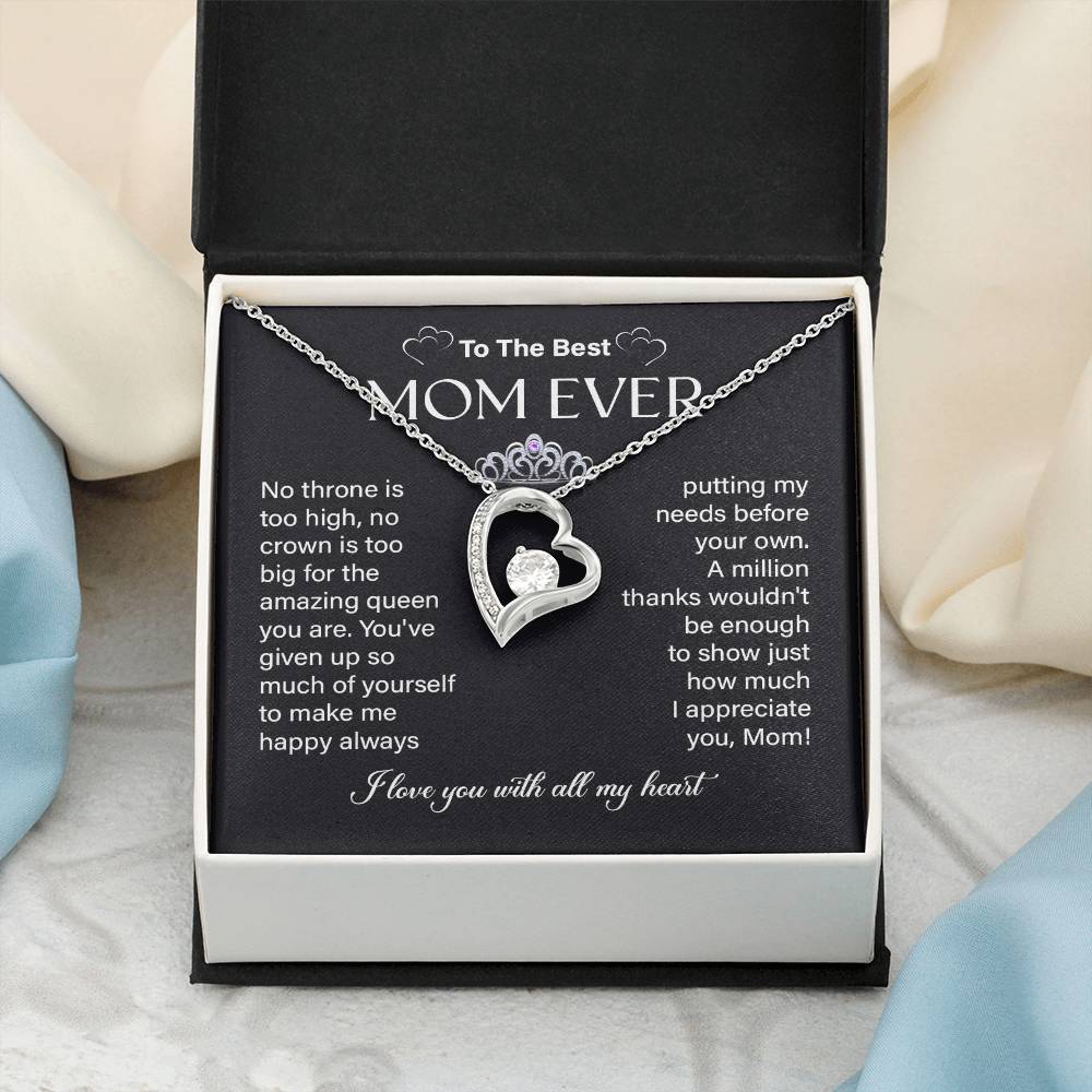 Necklace Gift for Mom – Best Mom Ever Message Card