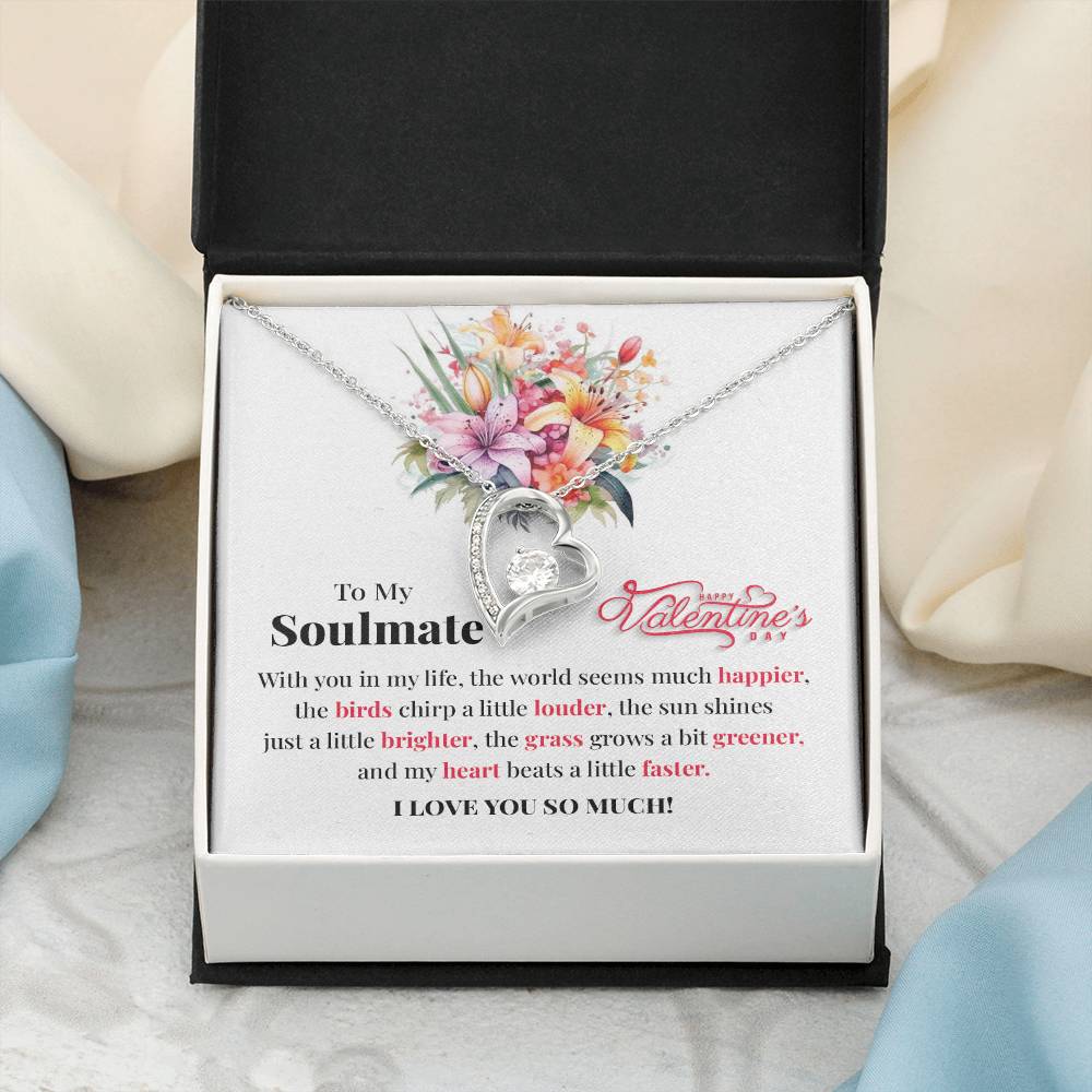 Soulmate Valentine Necklace Gift with Love Card