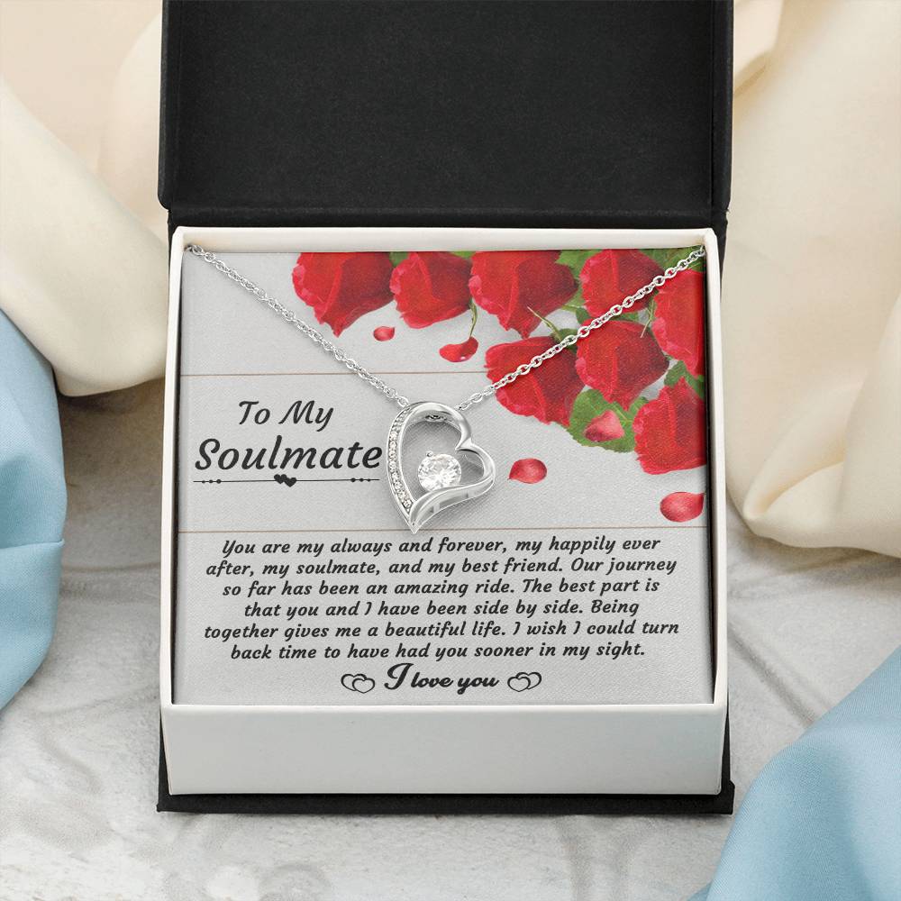 Soulmate Necklace Gift for Her with Message Card