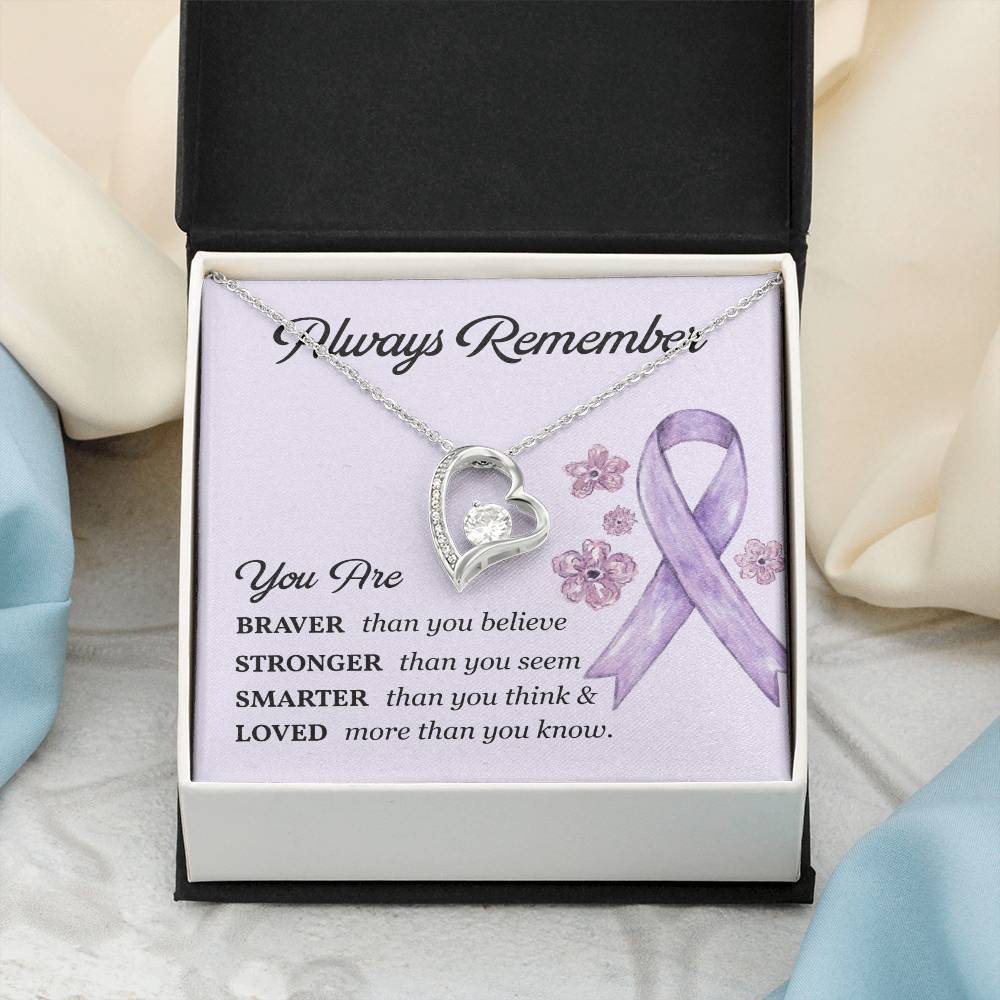 Cancer Support Gift with Purple Ribbon – Message Card