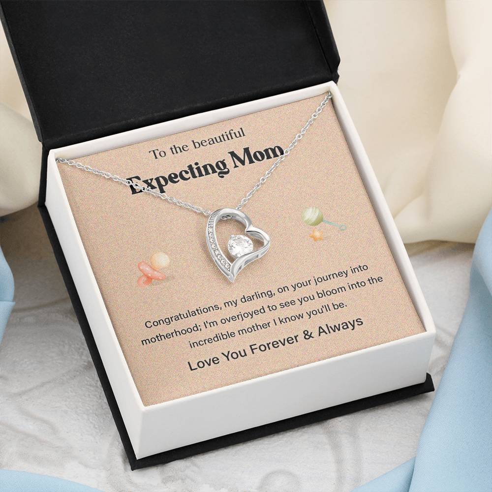 Pregnancy Necklace Gift for Expecting Mom – Love You Forever & Always