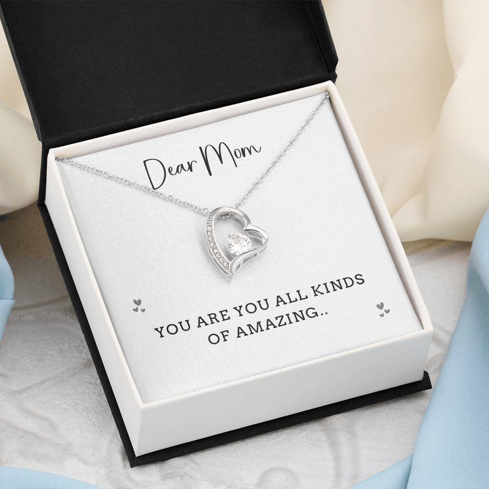 Heart Necklace for Mom with “You Are All Kinds of Amazing” Quote