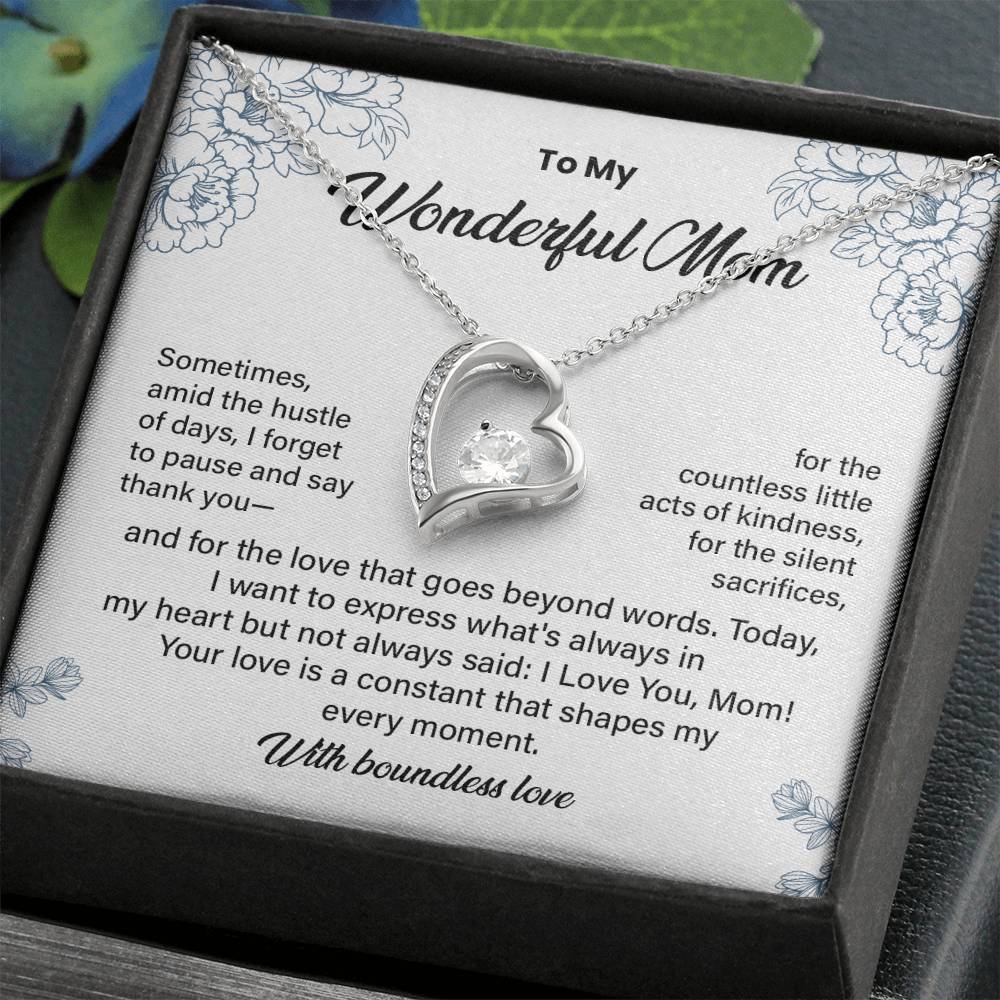 Wonderful Mom Necklace Gift from Daughter or Son