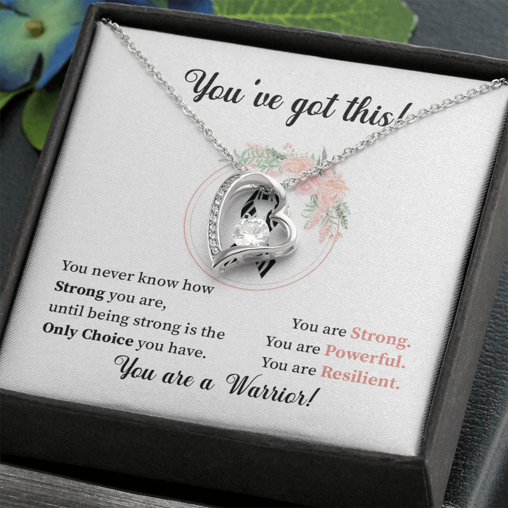 Carcinoid Cancer - Zebra Ribbon Awareness Warrior Necklace
