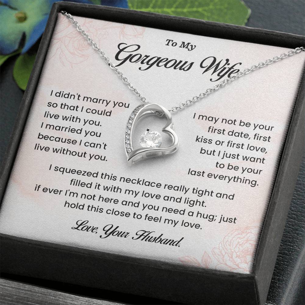 Gorgeous Wife Necklace Gift – Message Card Box