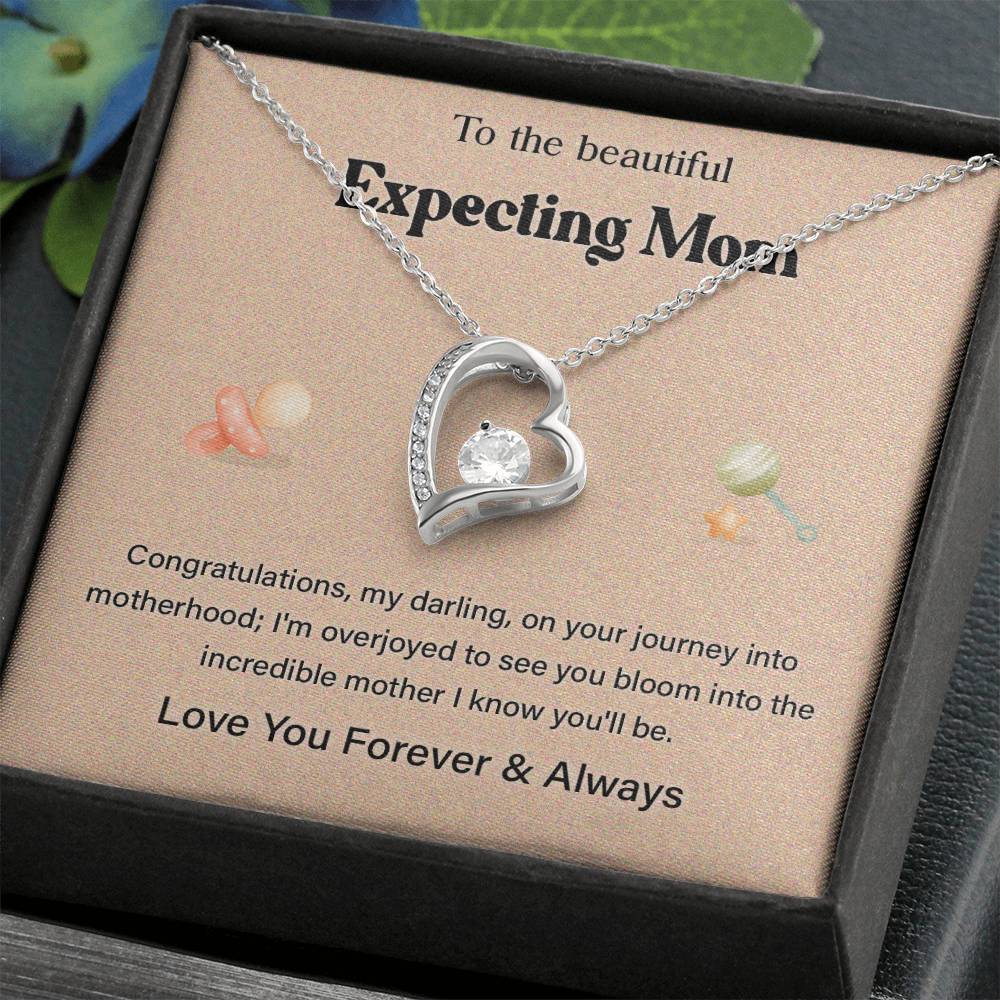 Pregnancy Necklace Gift for Expecting Mom – Love You Forever & Always