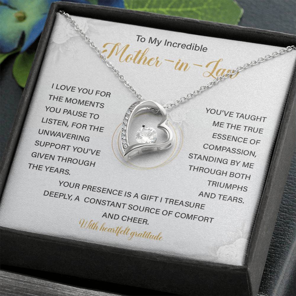 Mother-in-Law Necklace Gift from Bride with Card