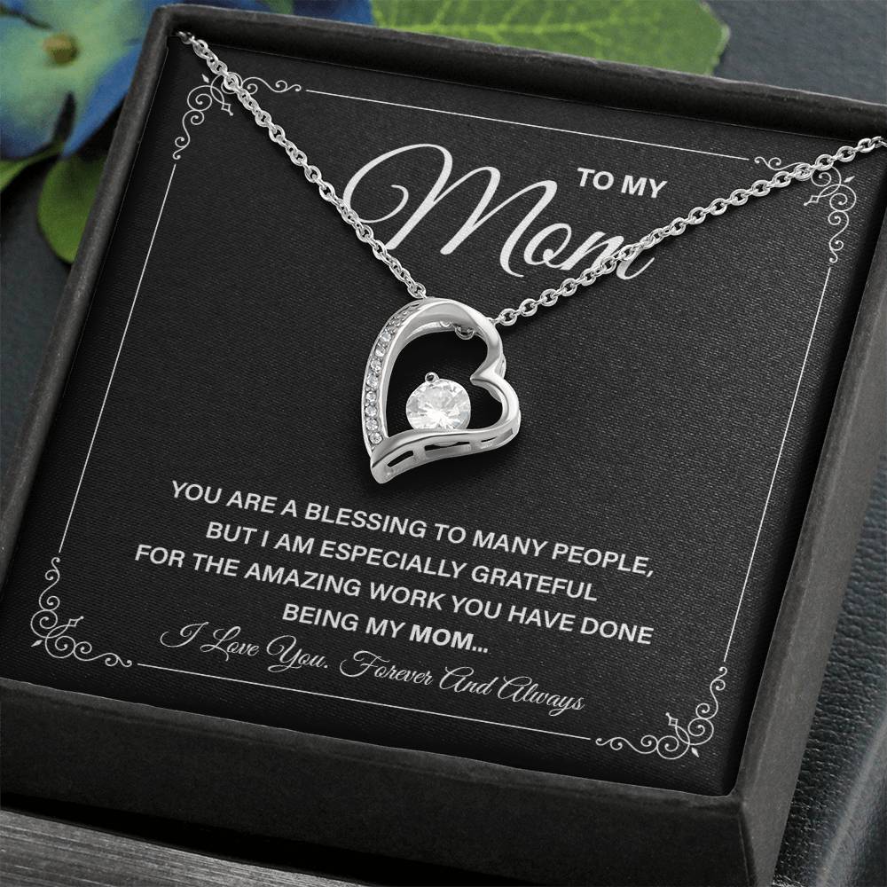 Elegant Mom Necklace Gift with Grateful Message