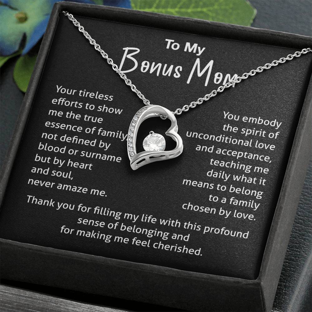 To My Bonus Mom Forever Family Necklace Gift Bonus Mom Personalized Necklace Mother Figure Necklace Gift Bonus Mom Special Occasion Gift Bonus Mom Thank You Gift Bonus Mom Love Necklace Necklace For Bonus Mom Bonus Mom Necklace Gift