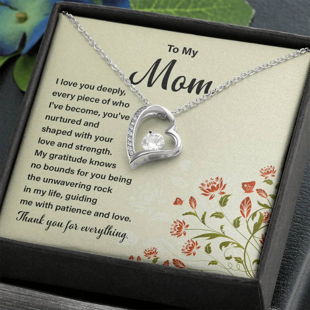 Daughter to Mom Heart Necklace Gift with Message Card