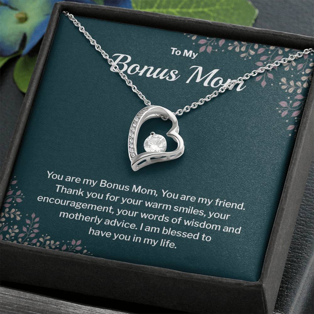Bonus Mom Necklace Gift with Message Card