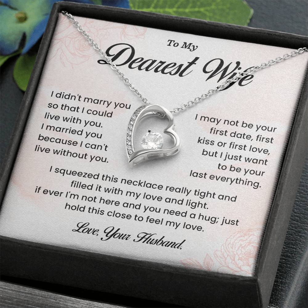 Dearest Wife Necklace Gift from Husband – Gift Box